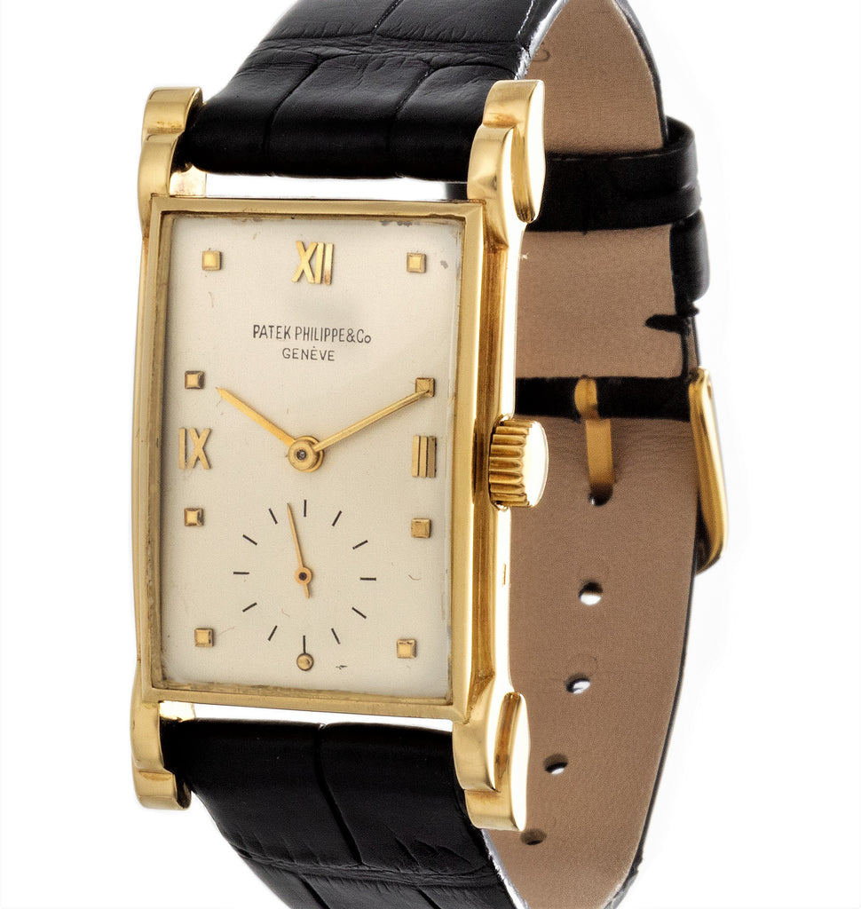 Patek Philippe 2415J, Oversized Rectangular watch with stepped fancy lugs, circa 1948