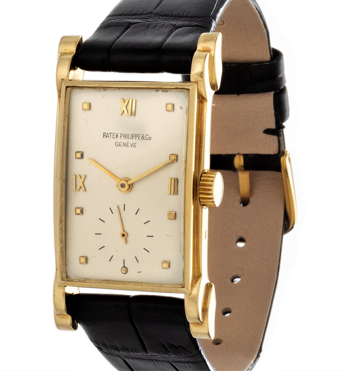 Patek Philippe 2415J, Oversized Rectangular watch with stepped fancy l ...