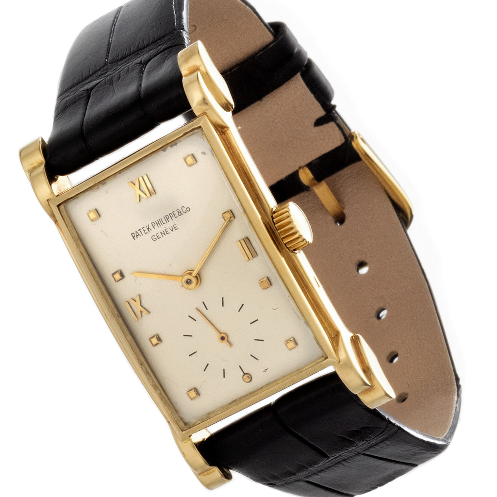 Patek Philippe 2415J, Oversized Rectangular watch with stepped fancy lugs, circa 1948