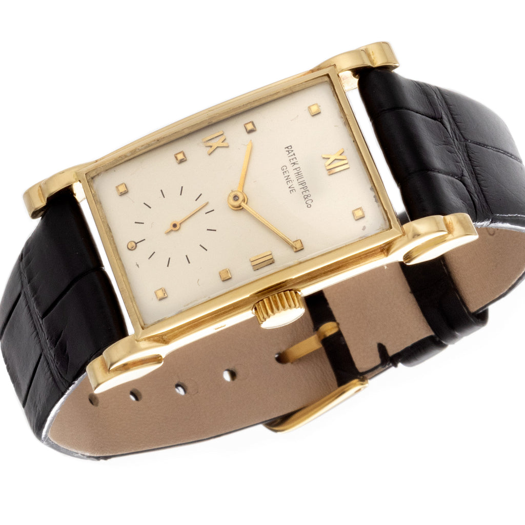 Patek Philippe 2415J, Oversized Rectangular watch with stepped fancy lugs, circa 1948