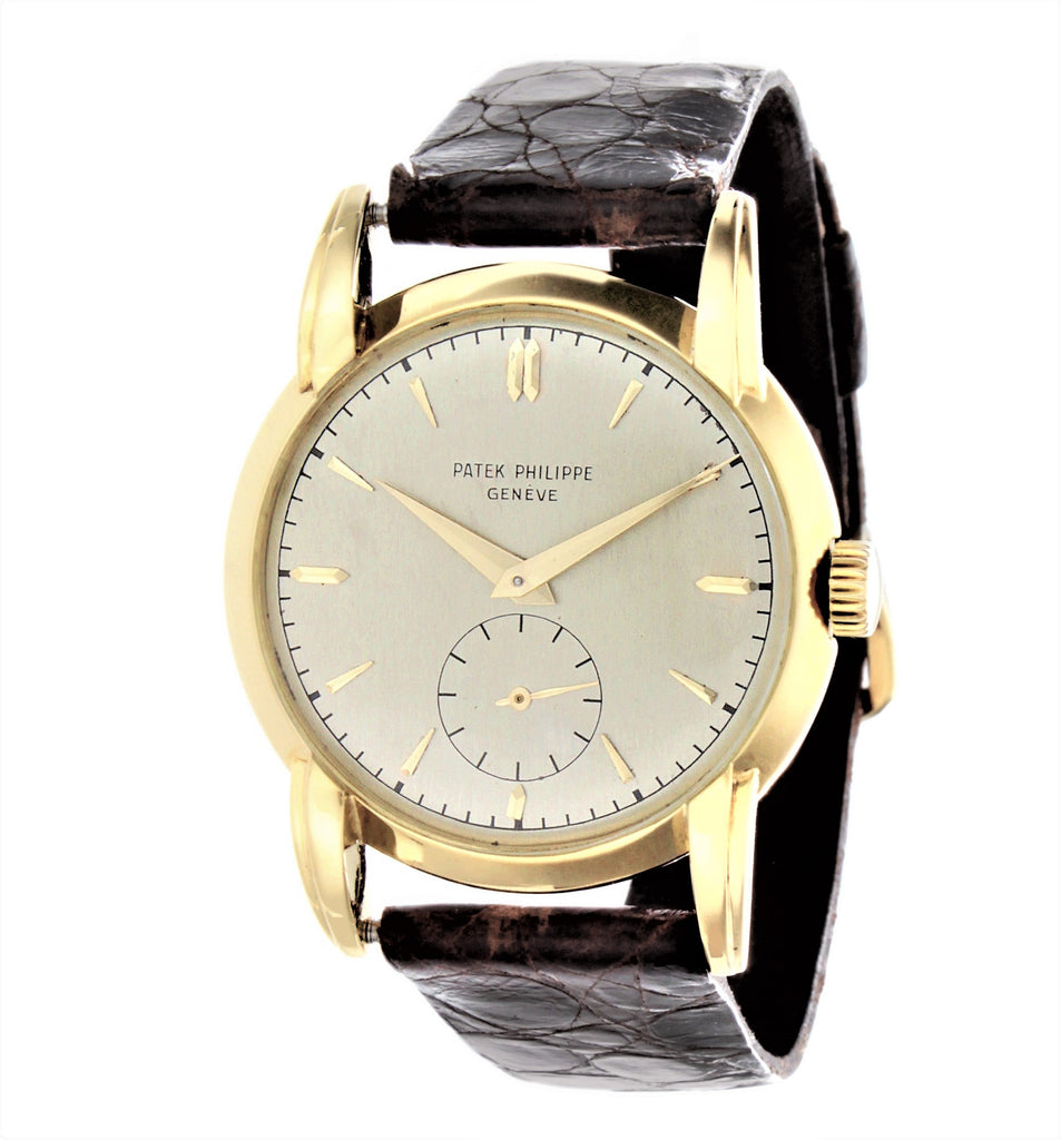 Patek Philippe 2429J Vintage Unusual Large Curved Claw Lugs in Yellow Gold Circa 1948