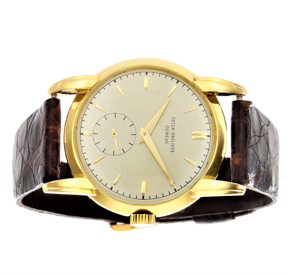Patek Philippe 2429J Vintage Unusual Large Curved Claw Lugs in Yellow Gold Circa 1948