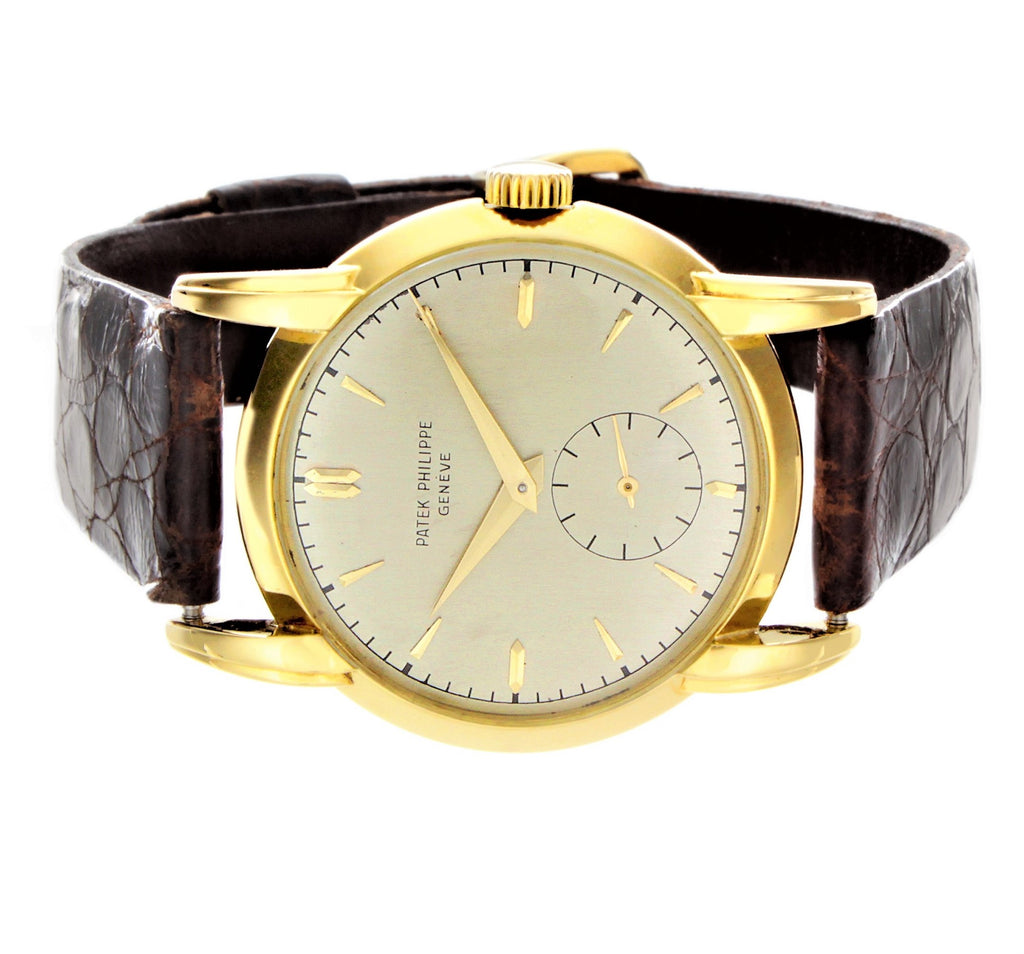 Patek Philippe 2429J Vintage Unusual Large Curved Claw Lugs in Yellow Gold Circa 1948