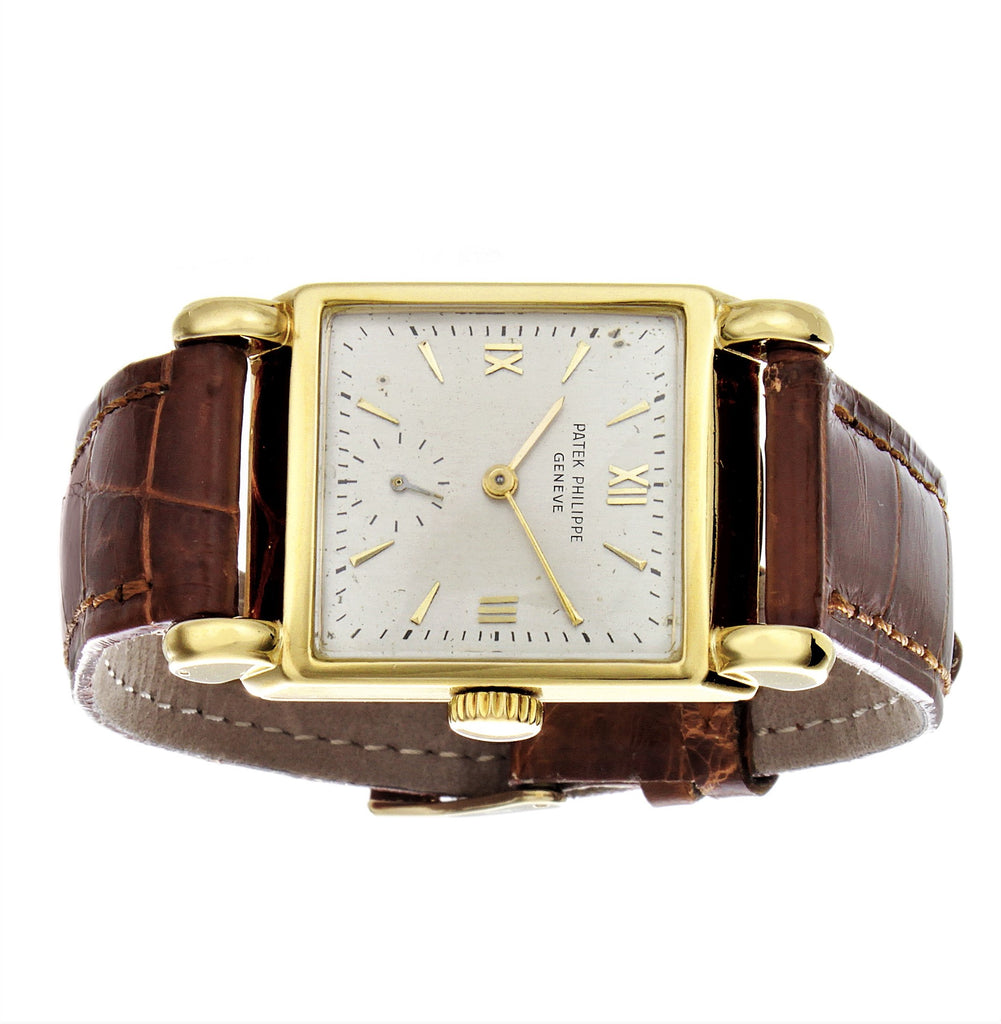 Patek Philippe 2435J Vintage Rectangular Watch with Unusual Large Lugs circa 1948