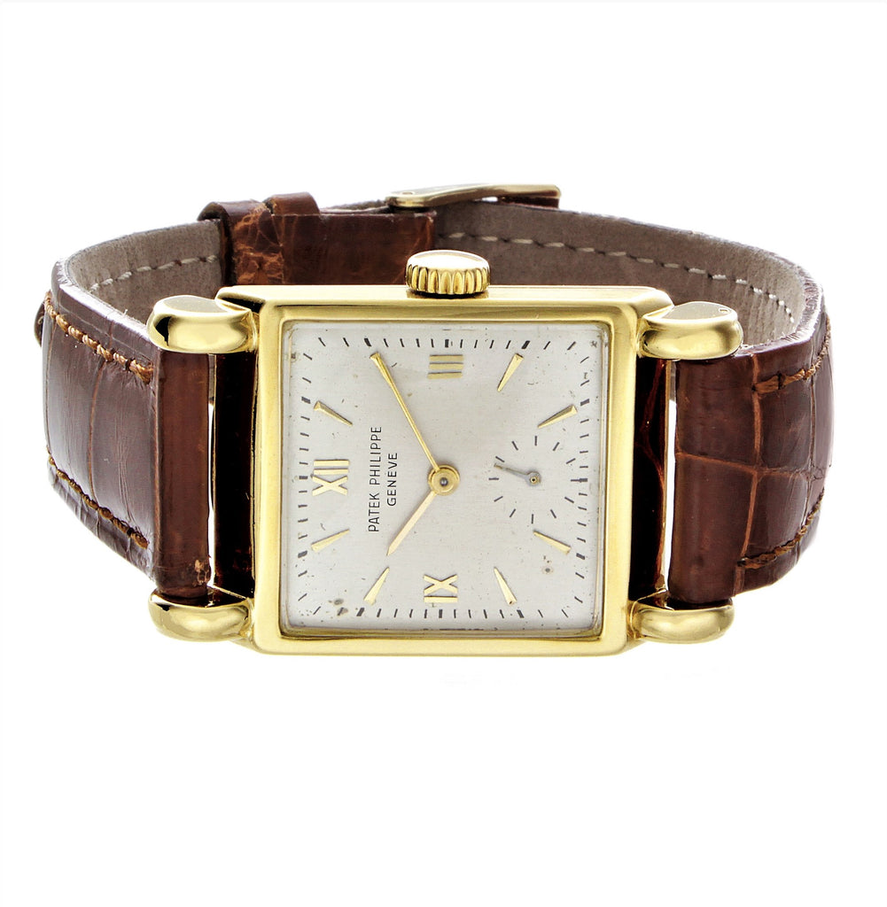 Patek Philippe 2435J Vintage Rectangular Watch with Unusual Large Lugs circa 1948