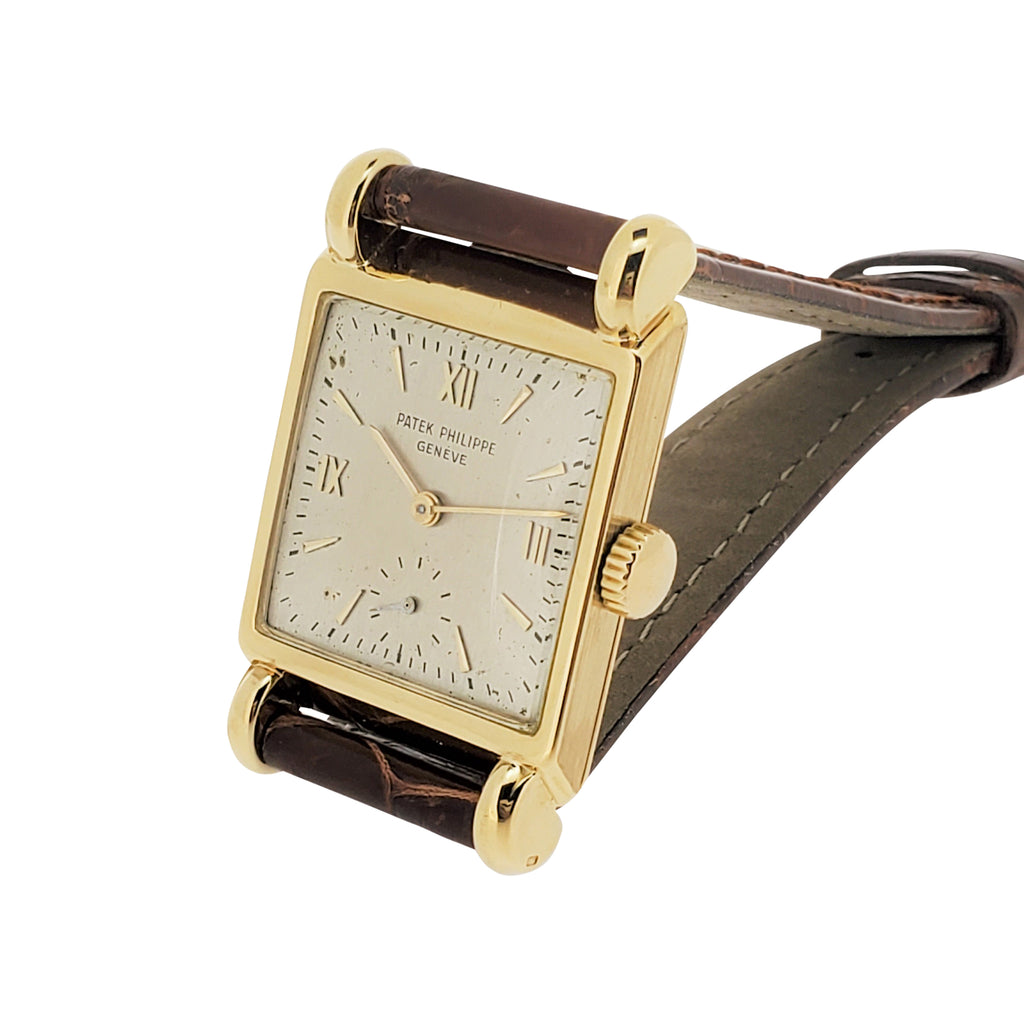 Patek Philippe 2435J Vintage Rectangular Watch with Unusual Large Lugs circa 1948