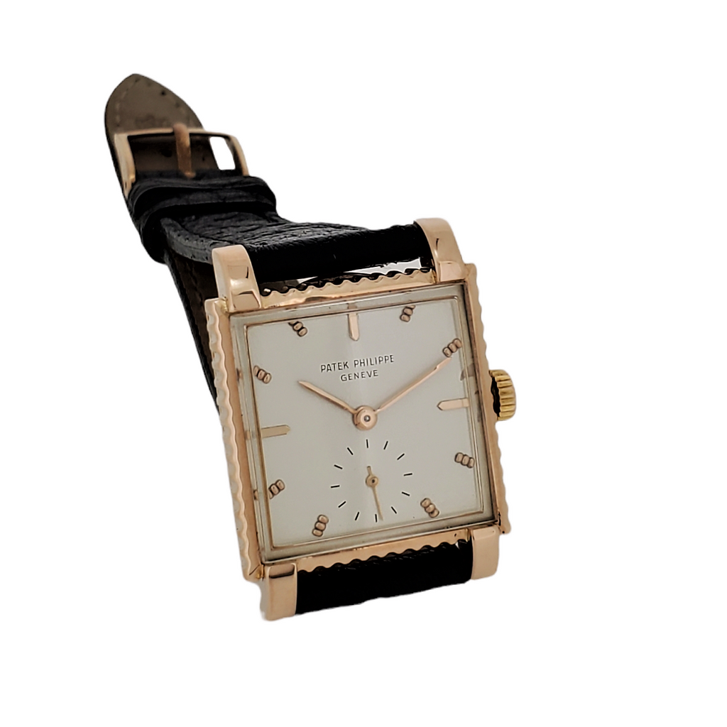 Patek Philippe 2472R; bold squarish shaped case with fluted ribbed Case,  Circa 1951-52