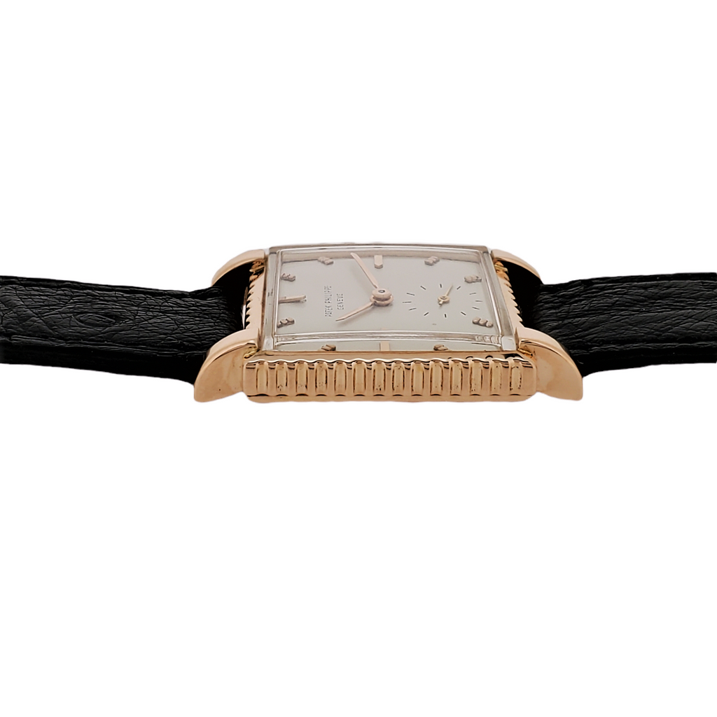 Patek Philippe 2472R; bold squarish shaped case with fluted ribbed Case,  Circa 1951-52