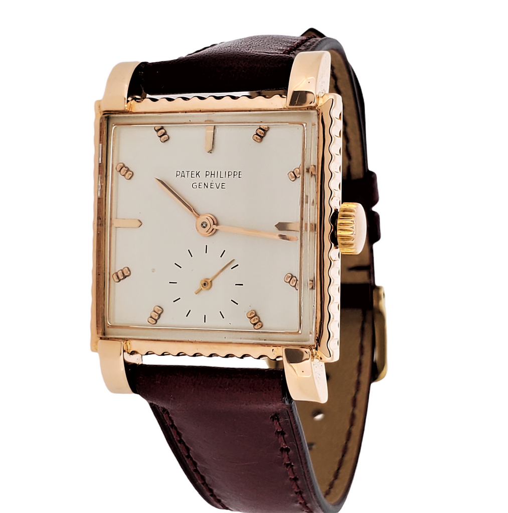 Patek Philippe 2472R; bold squarish shaped case with fluted ribbed Case,  Circa 1951-52
