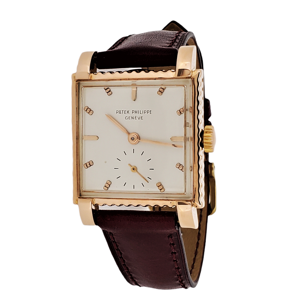 Patek Philippe 2472R; bold squarish shaped case with fluted ribbed Case,  Circa 1951-52