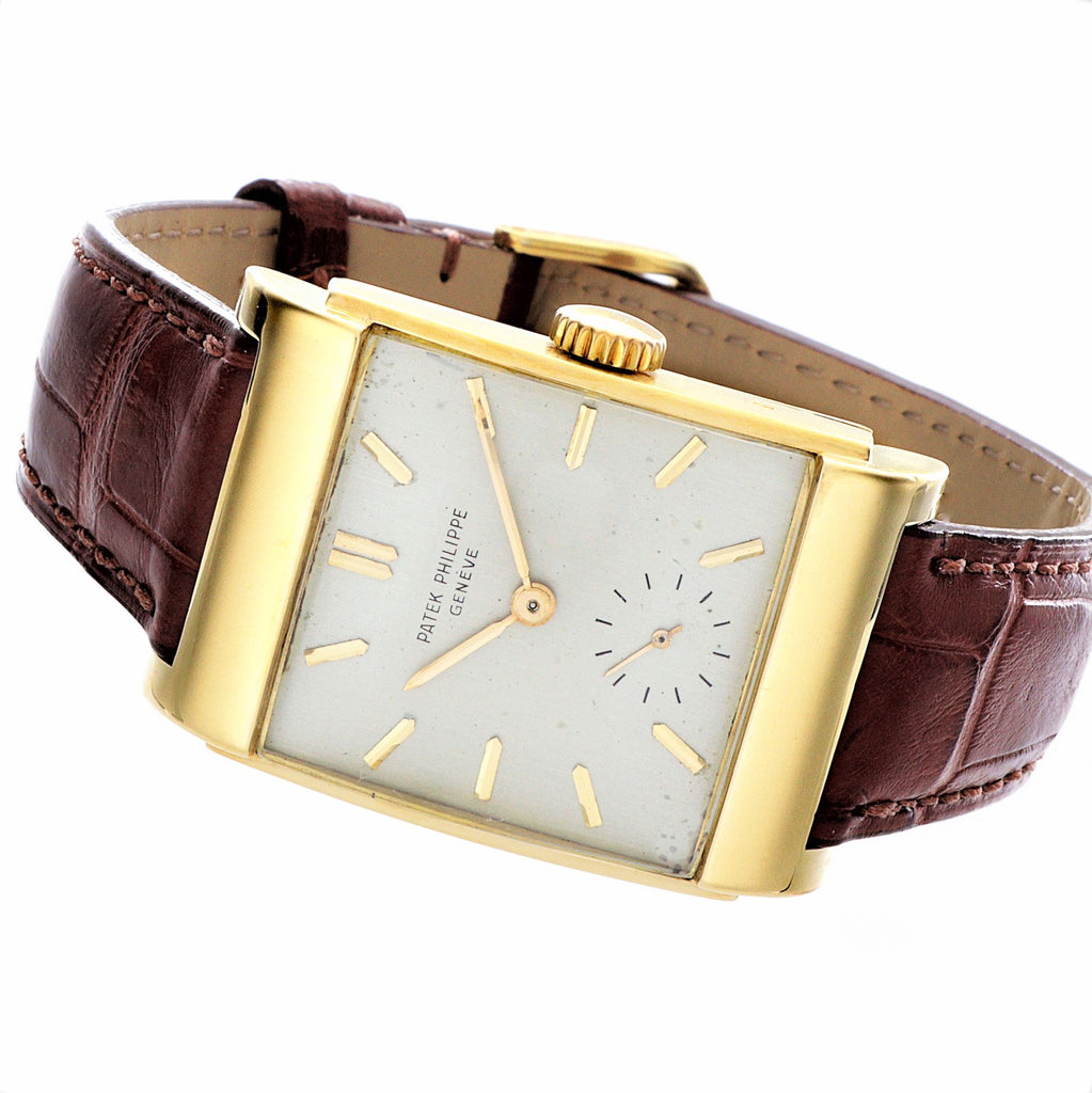 Patek Philippe 2479J Vintage Curved Domed Rectangular watch with Stepped Case, Circa 1950