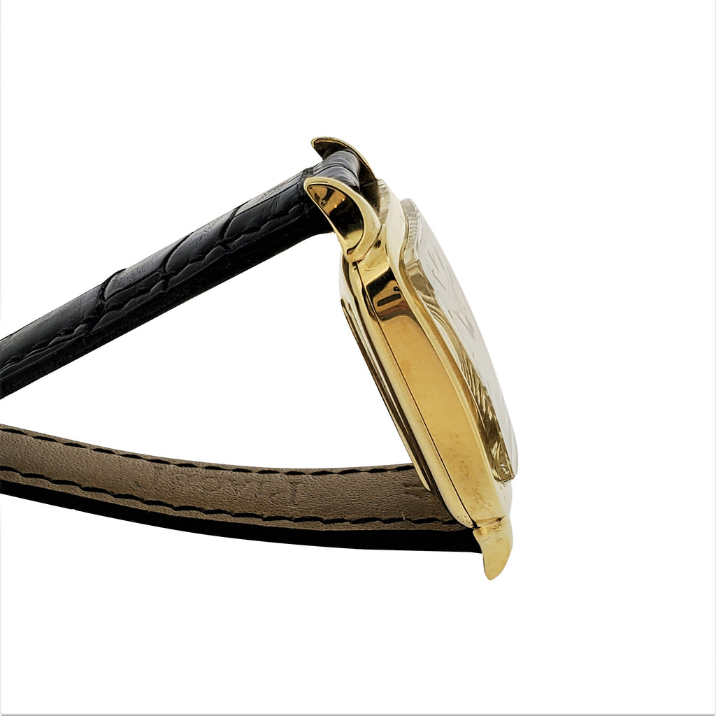 Patek Philippe 2514; square cushion curved shaped watch with Bookend Lugs; Circa 1951