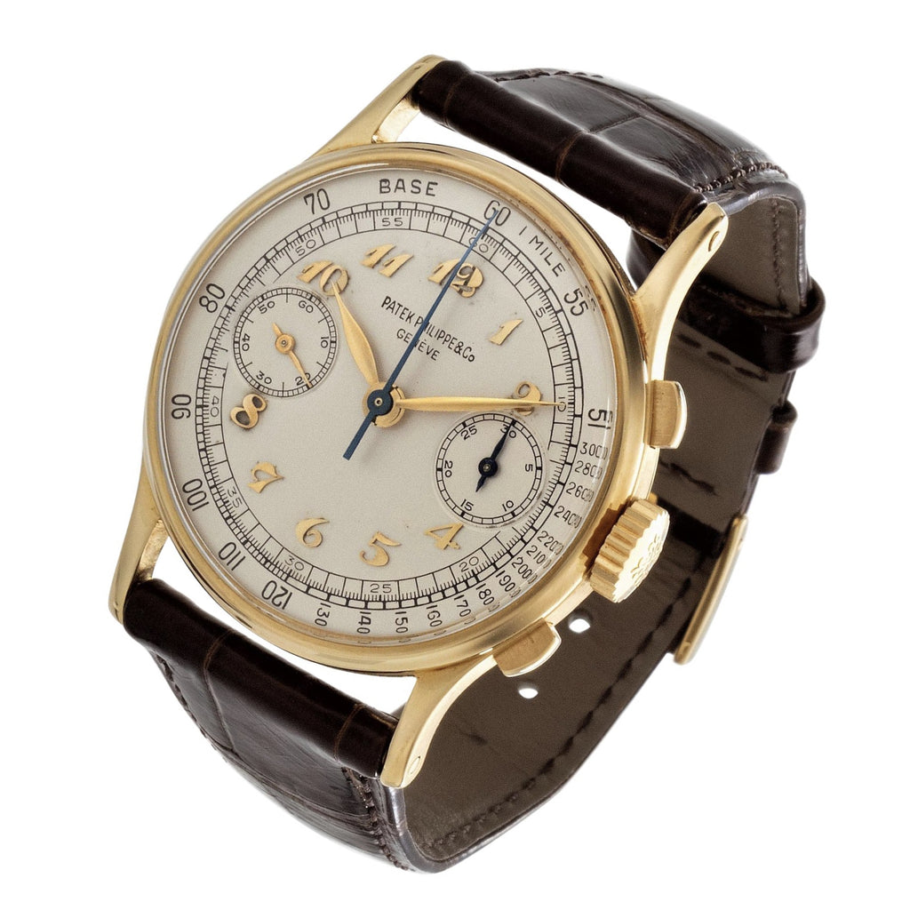 Patek Philippe 130J Original Breguet Dial Chronograph Watch circa 1944