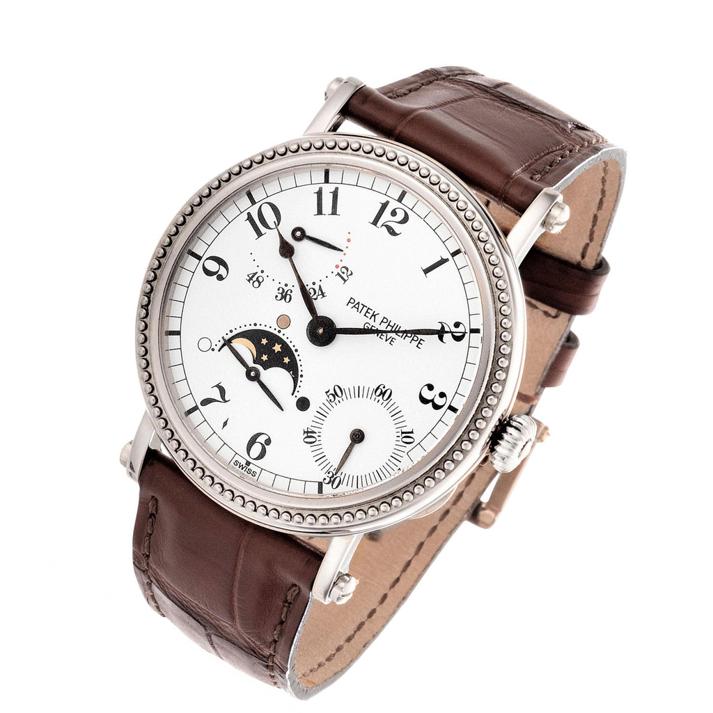Patek Philippe 5015G Officers Case White Gold Complicated Watch circa 1997