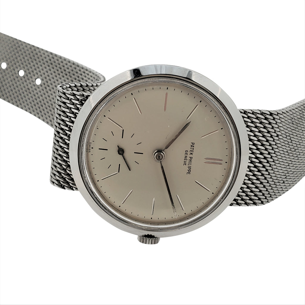 Patek Philippe 3419/1A ; Vintage water resistant stainless steel Calatrava Watch circa 1960