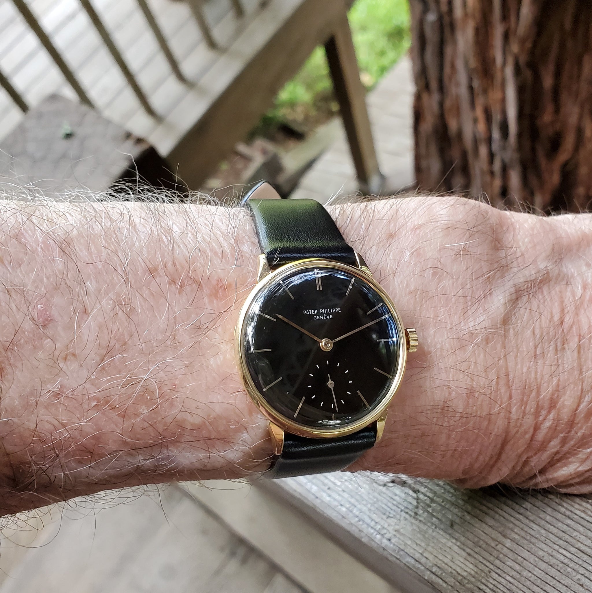 Bracelet De Montre Patek Philippe En Cuir Noir - 21 Mm - Occasion - Modèle 50691