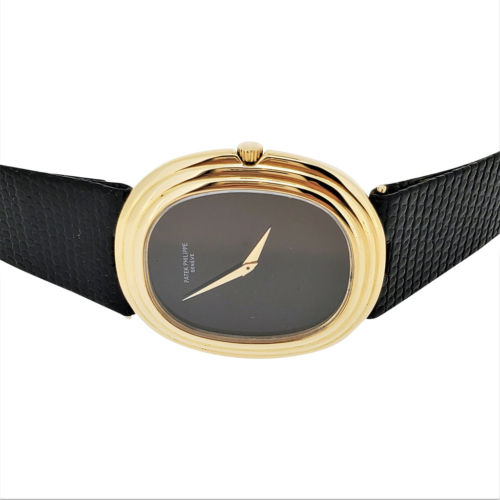 Patek Philippe 3634J Vintage Automatic Black Onyx Dial Triple Stepped Ellipse watch circa 1977