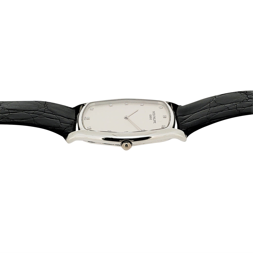 Patek Philippe 3842P Platinum Tonneau shaped Dress Watch, Circa 1992