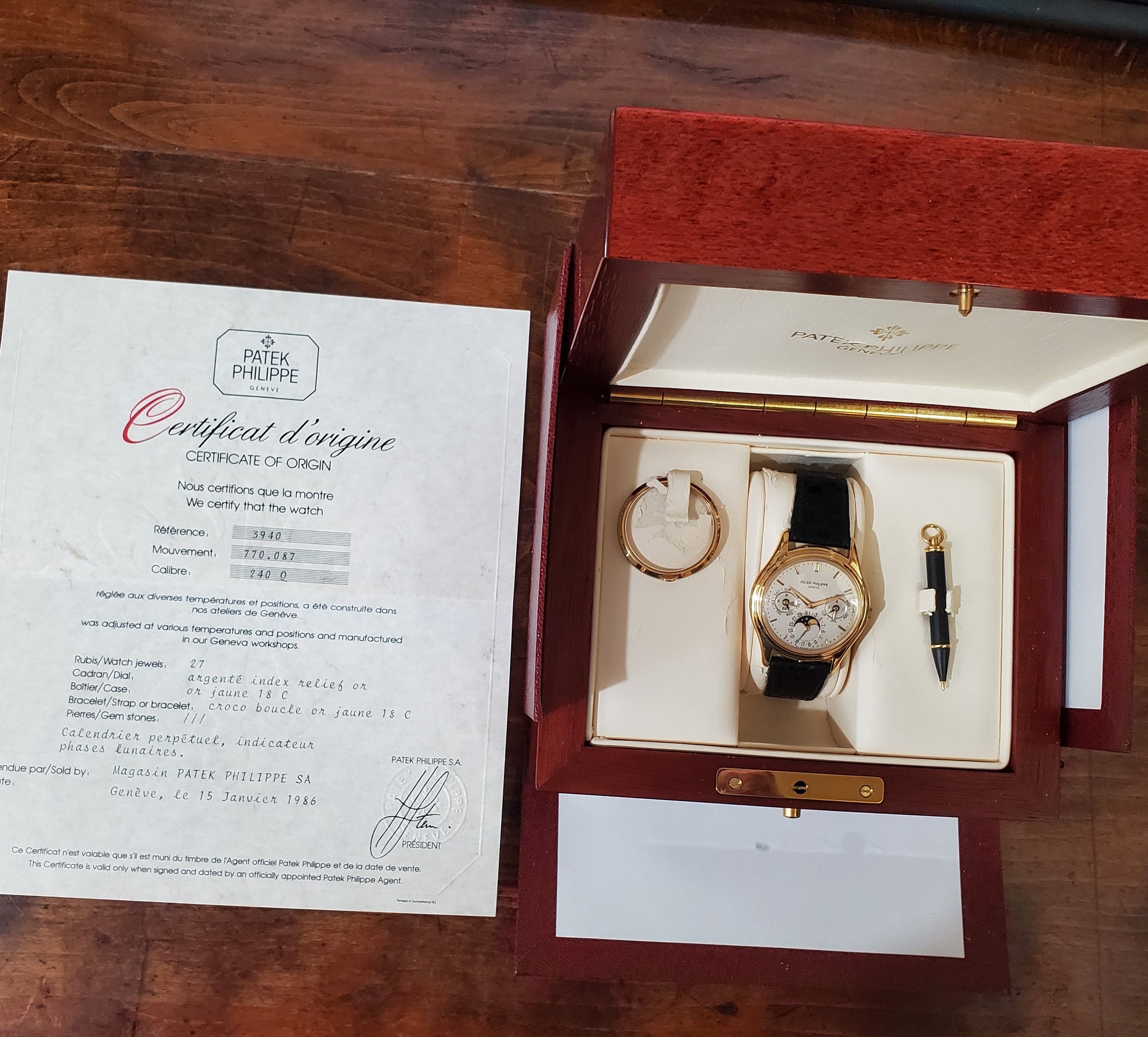 Patek Philippe 3940J 1st Series, Perpetual Calendar Watch Circa