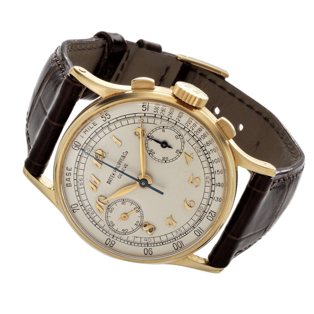 Patek Philippe 130J Original Breguet Dial Chronograph Watch circa 1944