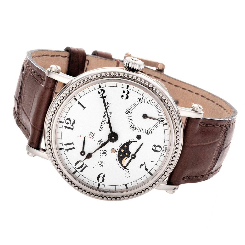Patek Philippe 5015G Officers Case White Gold Complicated Watch circa 1997