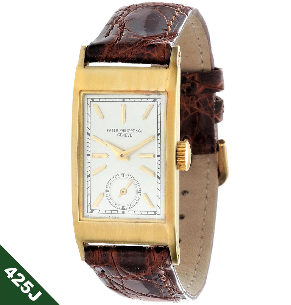 Patek Philippe 425J "Tegolino" Iconic Vintage  Art Deco Watch in Yellow Gold Circa 1940