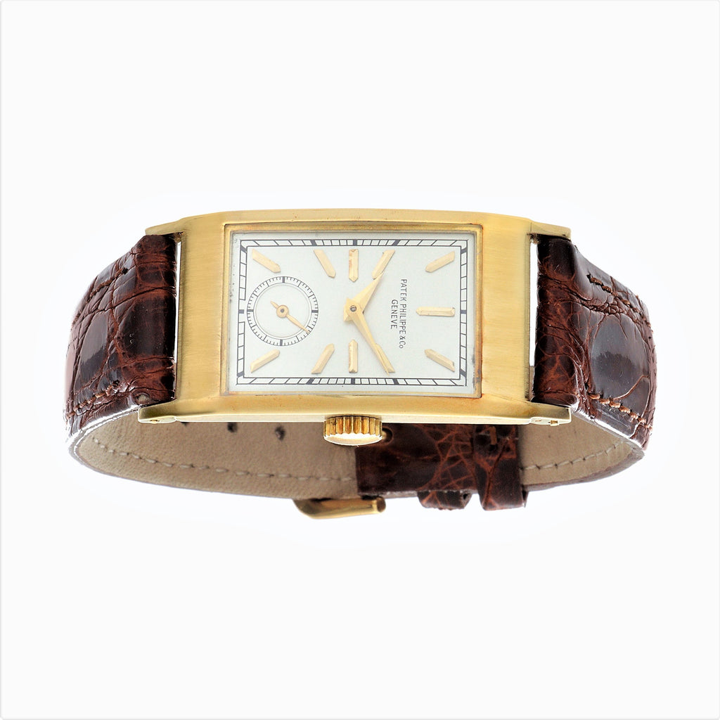 Patek Philippe 425J "Tegolino" Iconic Vintage  Art Deco Watch in Yellow Gold Circa 1940