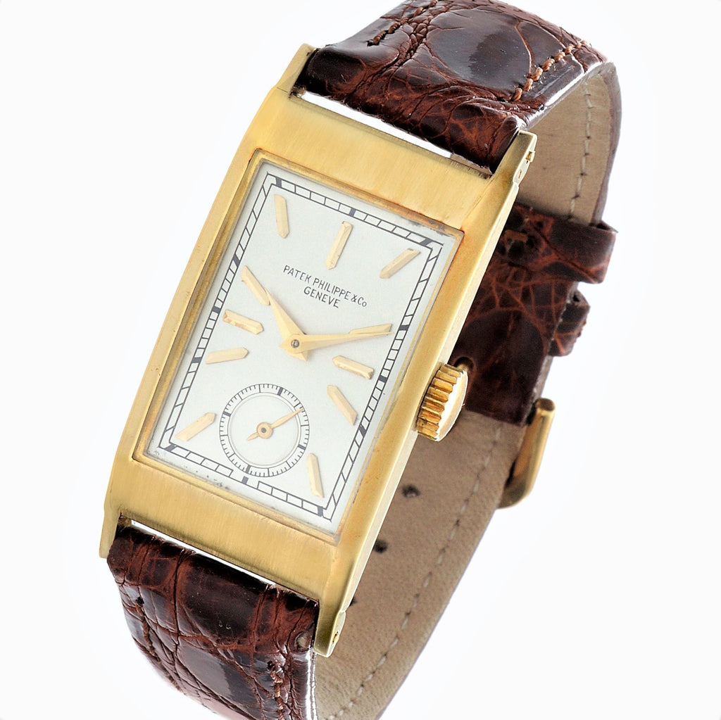 Patek Philippe 425J "Tegolino" Iconic Vintage  Art Deco Watch in Yellow Gold Circa 1940