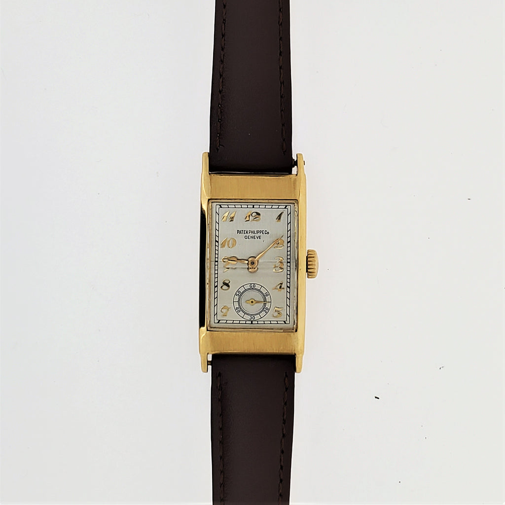 Patek Philippe 425J Vintage Iconic Art Deco "Tegolino" Watch with Breguet Dial, Circa 1950's