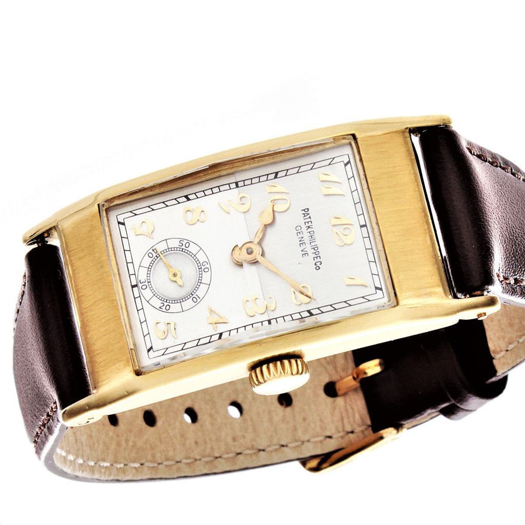 Patek Philippe 425J Vintage Iconic Art Deco "Tegolino" Watch with Breguet Dial, Circa 1950's