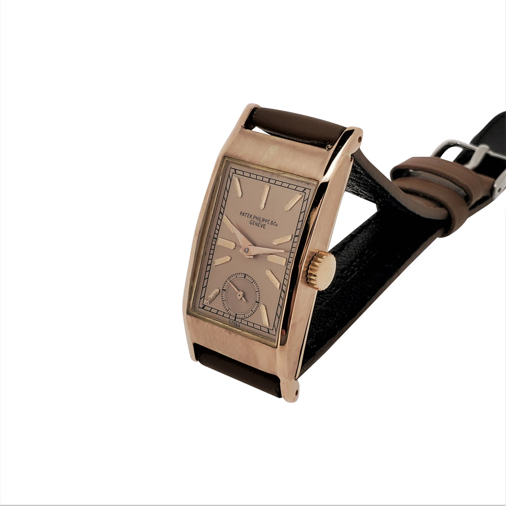 Patek Philippe 425R Vintage Iconic "Tegolino" Art Deco Watch in Rose Gold Circa 1942