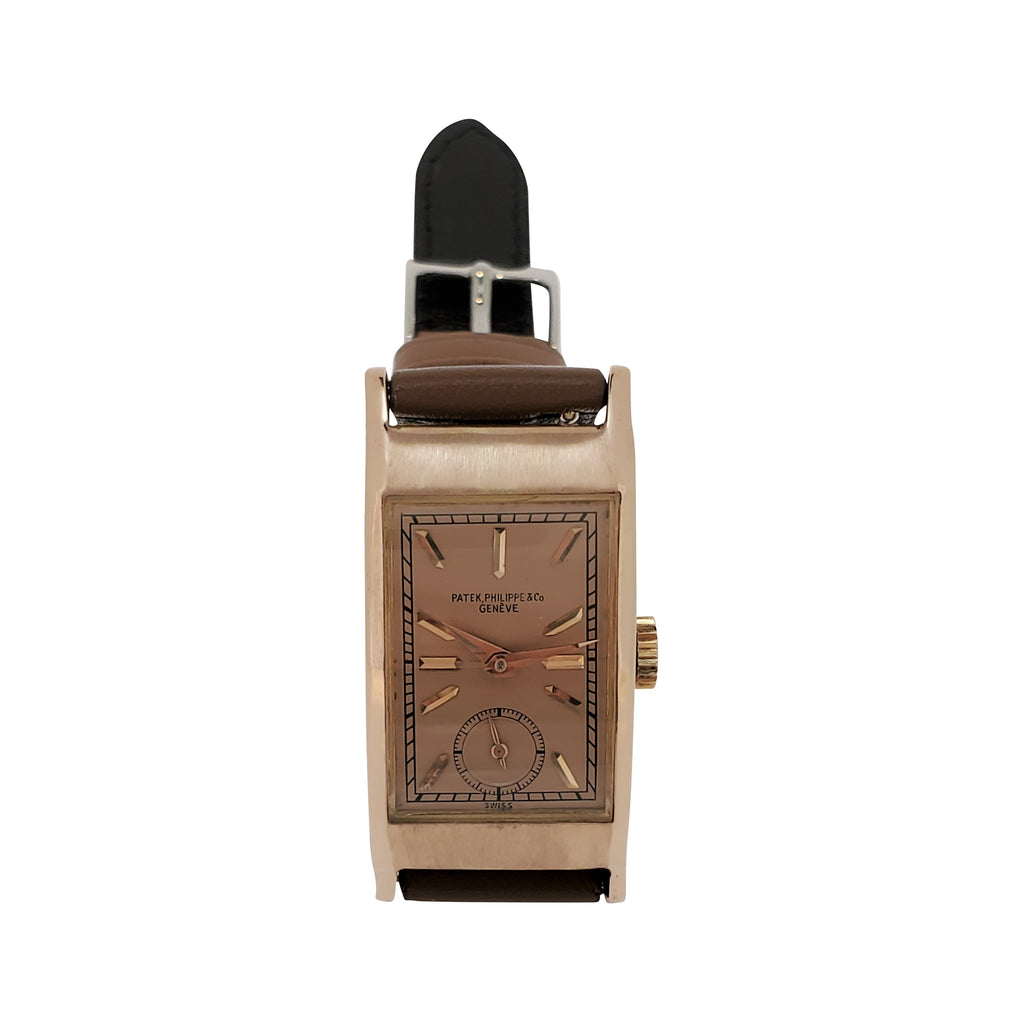 Patek Philippe 425R Vintage Iconic "Tegolino" Art Deco Watch in Rose Gold Circa 1942