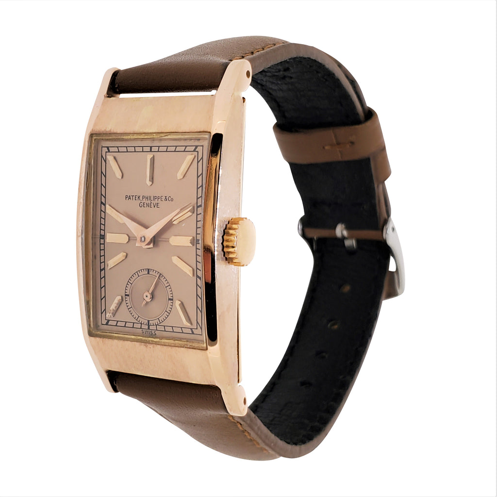 Patek Philippe 425R Vintage Iconic "Tegolino" Art Deco Watch in Rose Gold Circa 1942