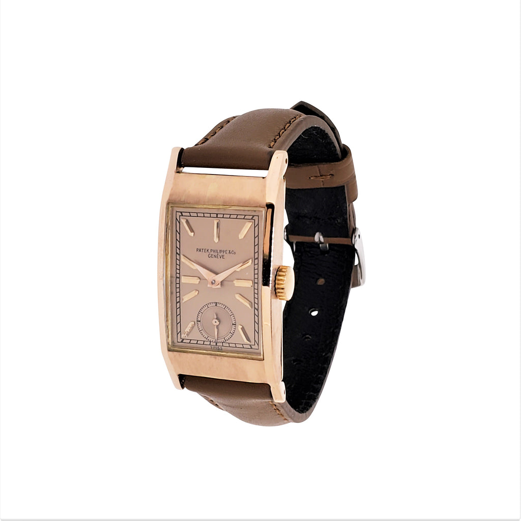 Patek Philippe 425R Vintage Iconic "Tegolino" Art Deco Watch in Rose Gold Circa 1942
