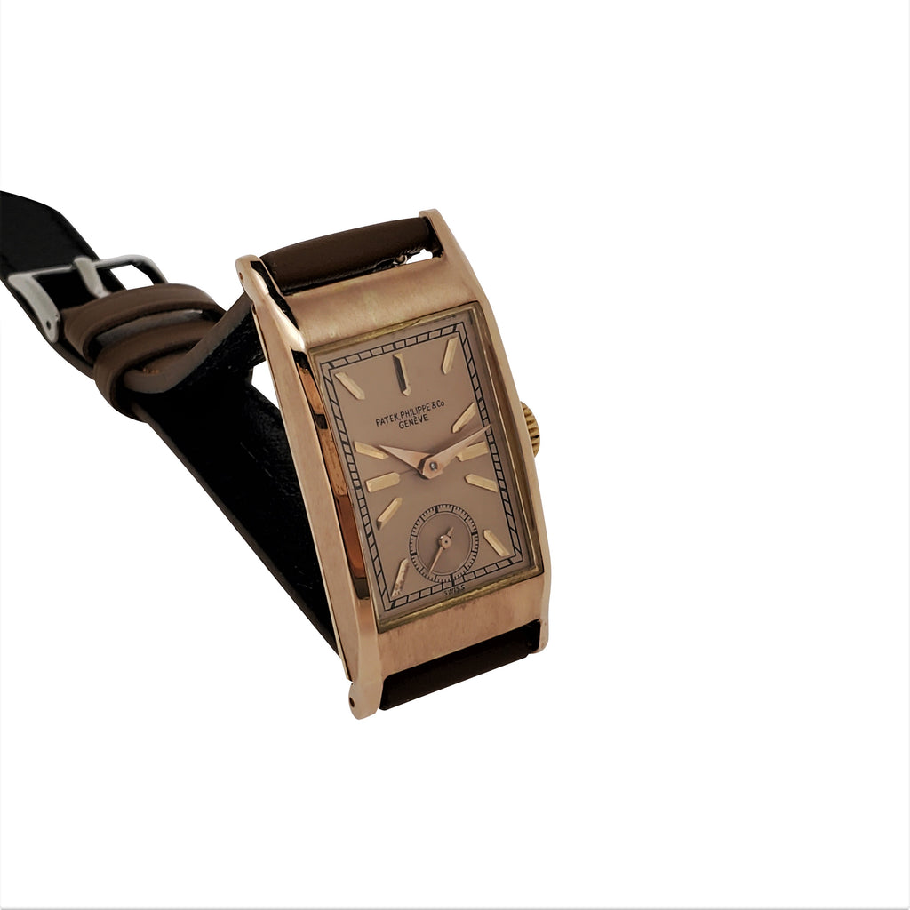 Patek Philippe 425R Vintage Iconic "Tegolino" Art Deco Watch in Rose Gold Circa 1942