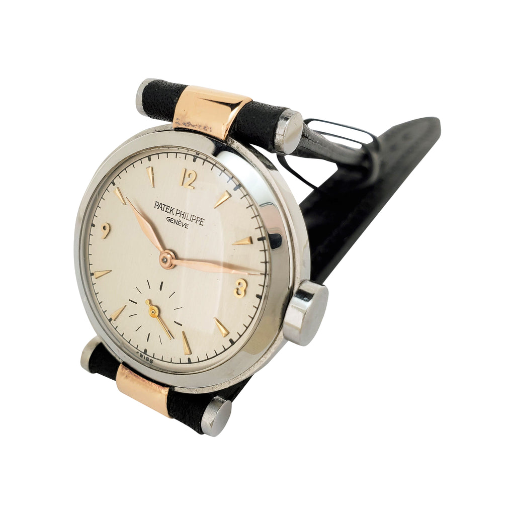 Patek Philippe 453AR Rare Stainless Steel & Rose Gold Calatrava Watch circa 1928