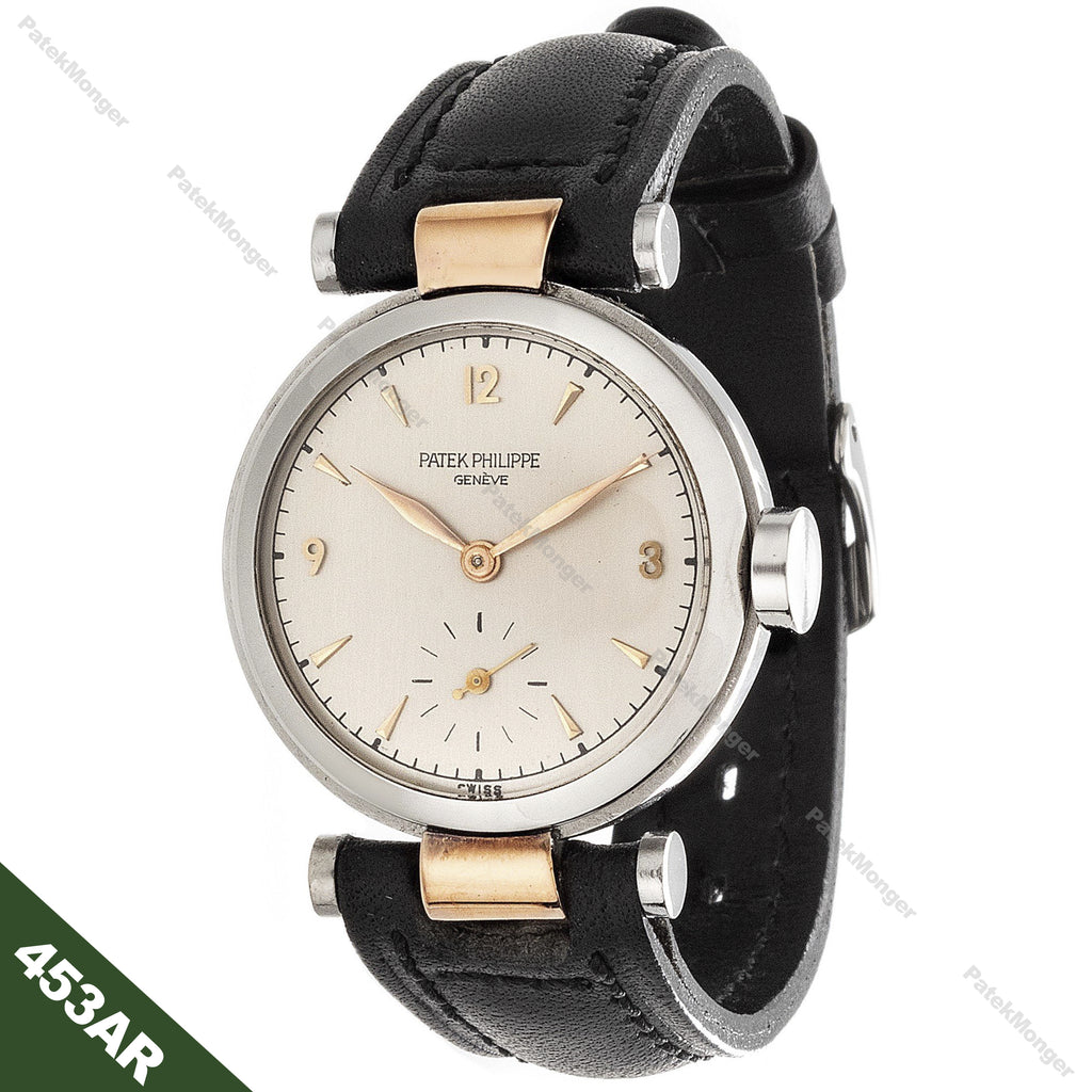 Patek Philippe 453AR Rare Stainless Steel & Rose Gold Calatrava Watch circa 1928