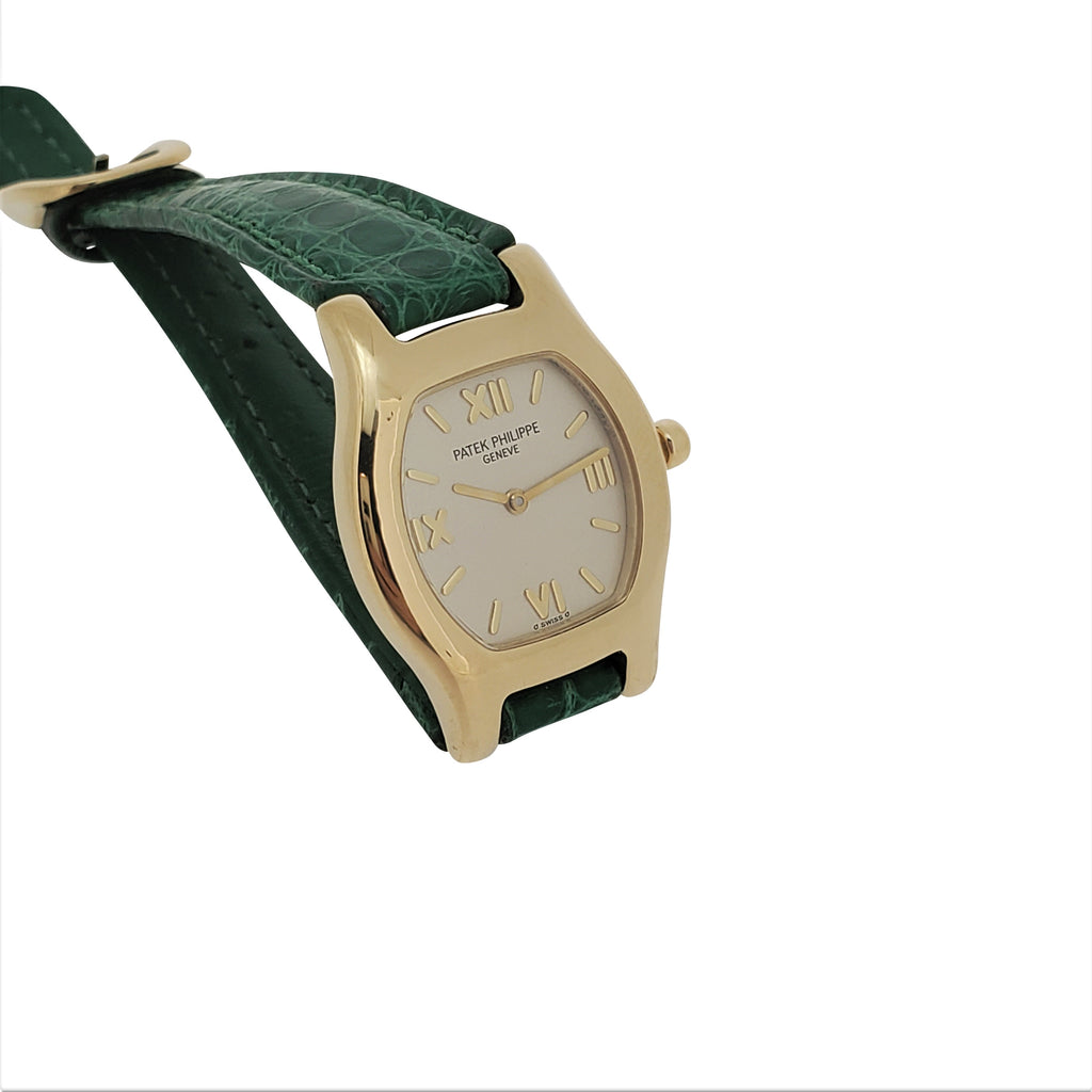 Patek Philippe 4850J Ladies 18K Gold Tonneau/Tortue Shape Watch, Circa 1997