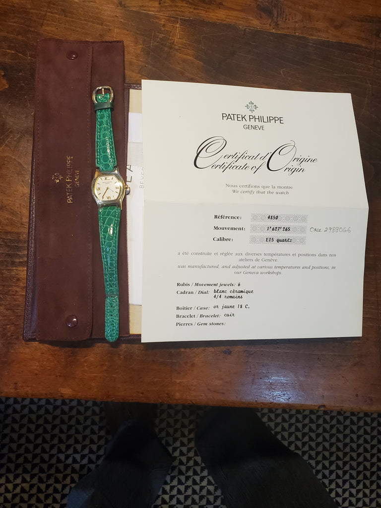 Patek Philippe 4850J Ladies Tonneau Cushion Shaped Watch circa 1997