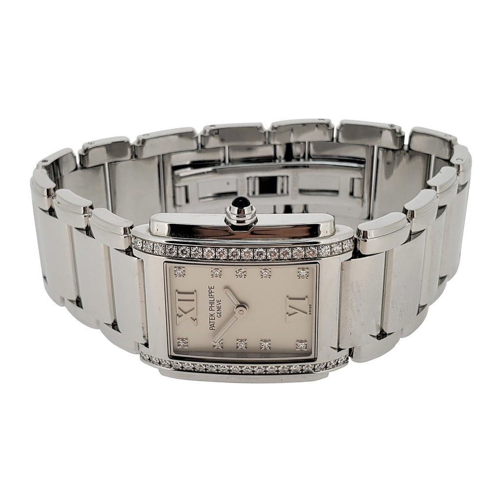 Patek Philippe 4910/1A-011 "Twenty-4"  Ladies diamond steel watch, Circa 2005