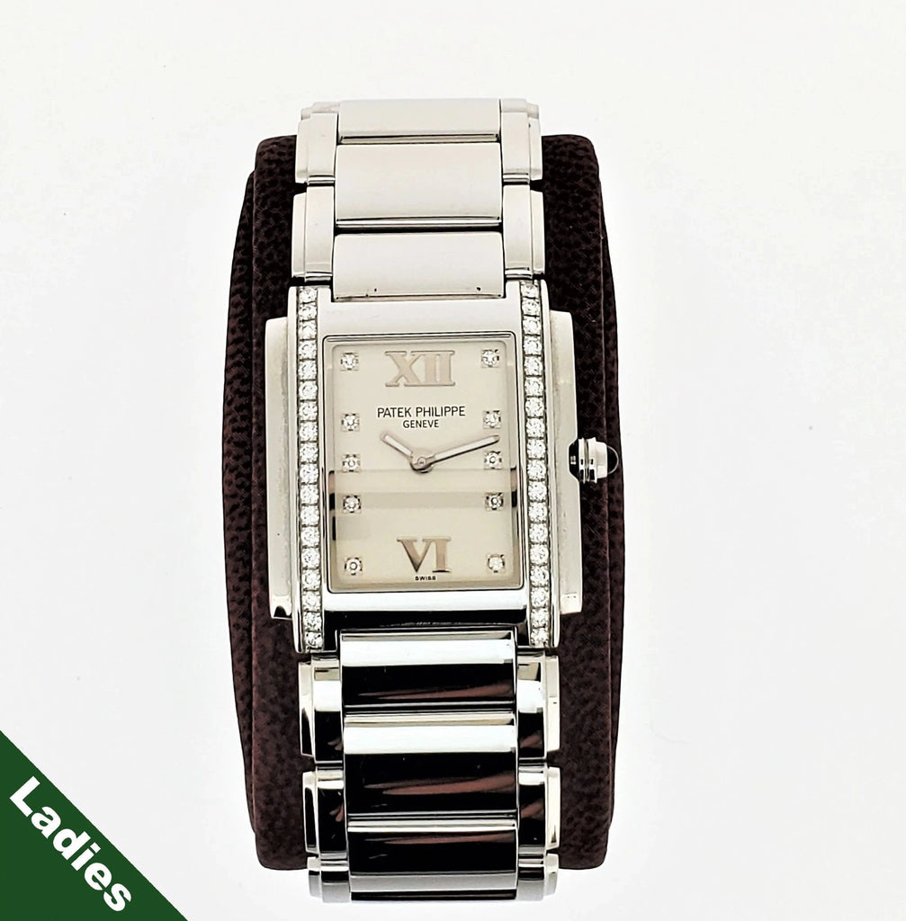 Patek Philippe 4910/1A-011 "Twenty-4"  Ladies diamond steel watch, Circa 2005