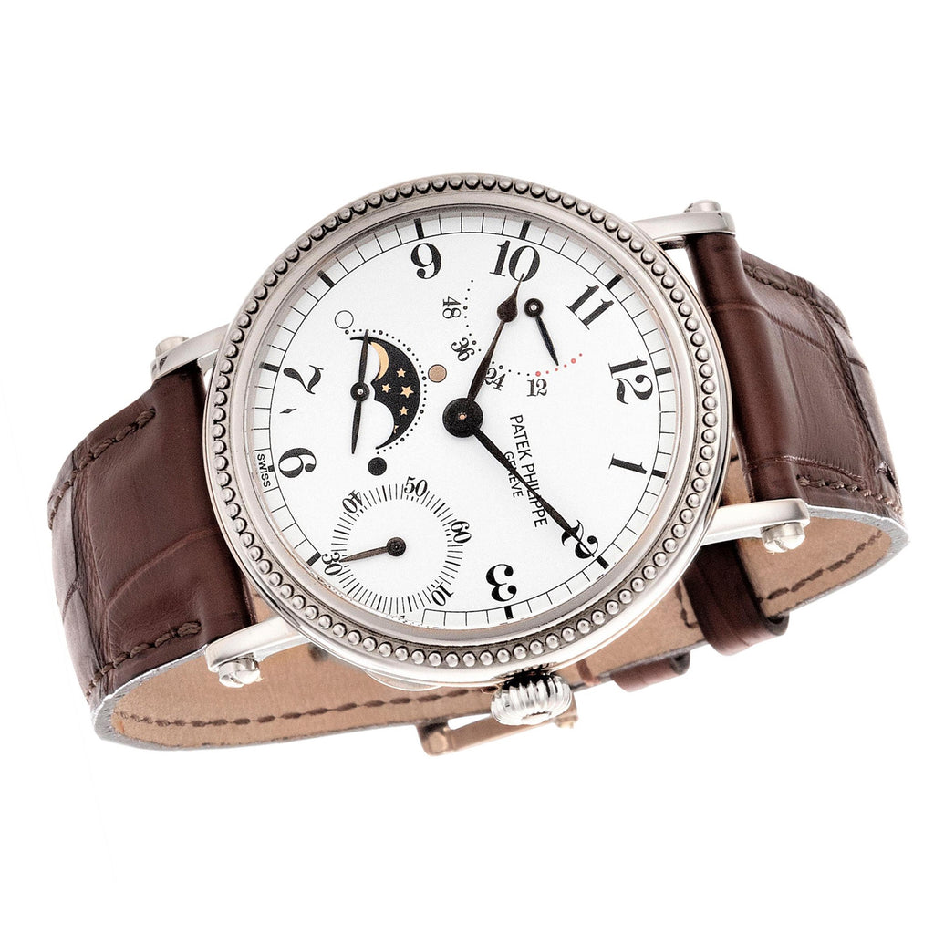 Patek Philippe 5015G Officers Case White Gold Complicated Watch circa 1997