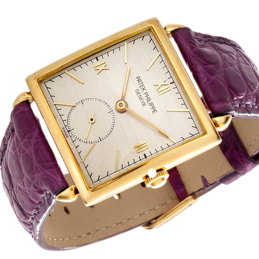 Patek Philippe 1432J Vintage Square Shape Art Deco Unisex Watch With Tear Drop Lugs Circa 1944