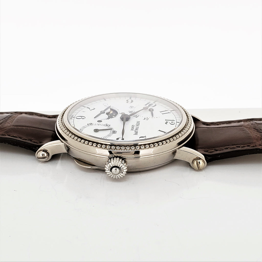Patek Philippe 5015G Officers Case White Gold Complicated Watch circa 1997