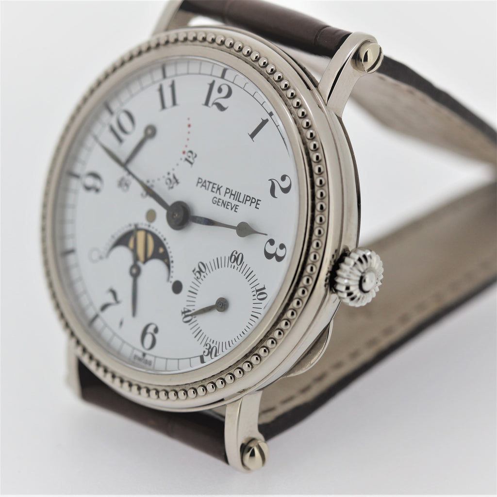 Patek Philippe 5015G Officers Case White Gold Complicated Watch circa 1997