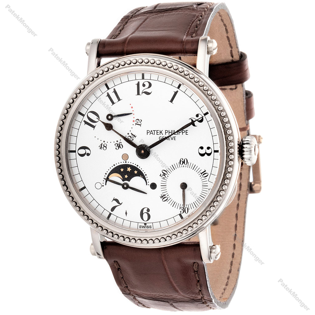 Patek Philippe 5015G Officers Case White Gold Complicated Watch circa 1997