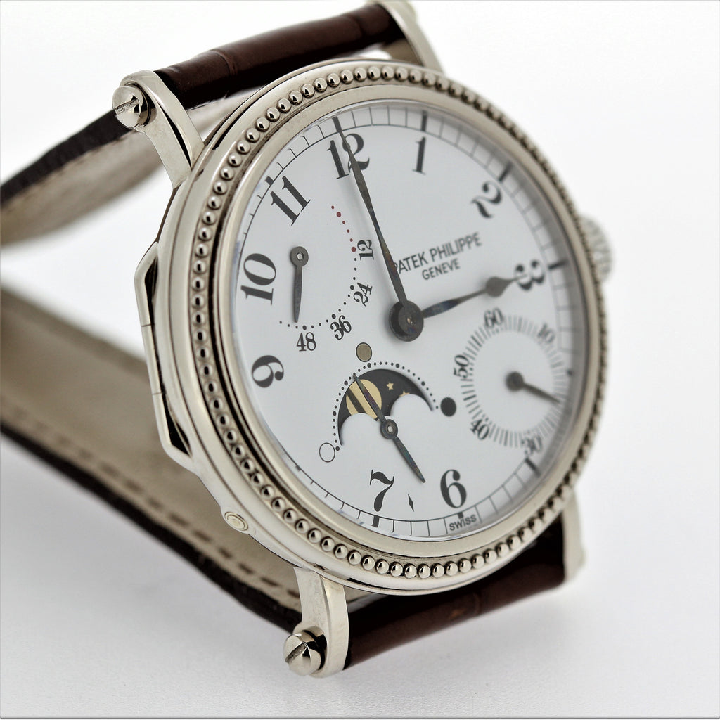 Patek Philippe 5015G Officers Case White Gold Complicated Watch circa 1997