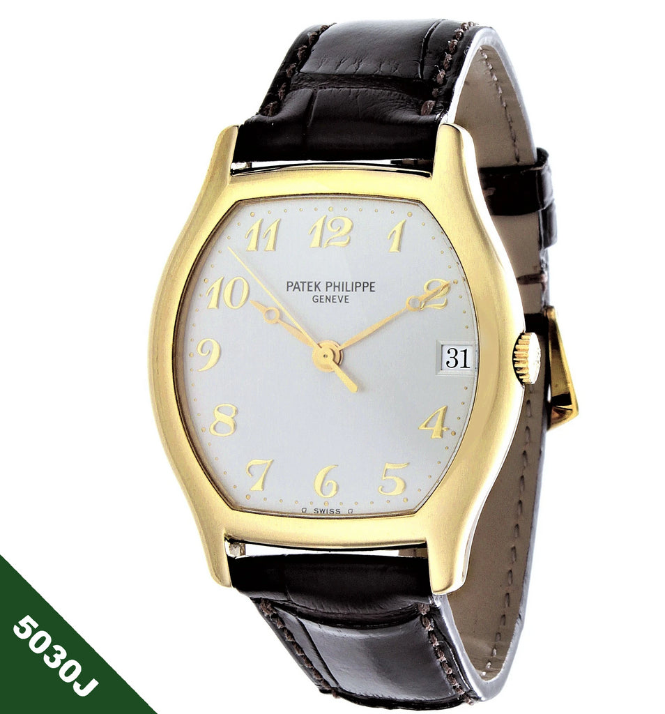 Patek Philippe 5030J Yellow gold Automatic Tonneau shape watch Circa 1995