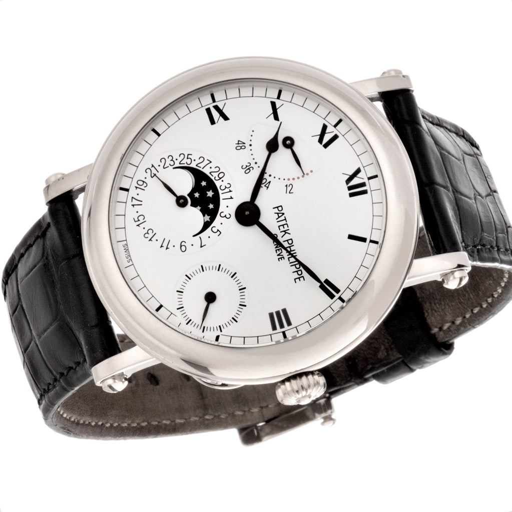 Patek Philippe 5054G-001 Complicated Officers Case Watch circa 2000