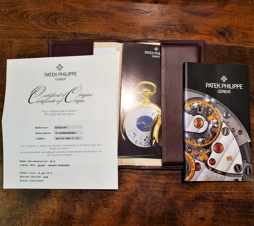 Patek Philippe 5054G-001 Complicated Officers Case Watch circa 2000